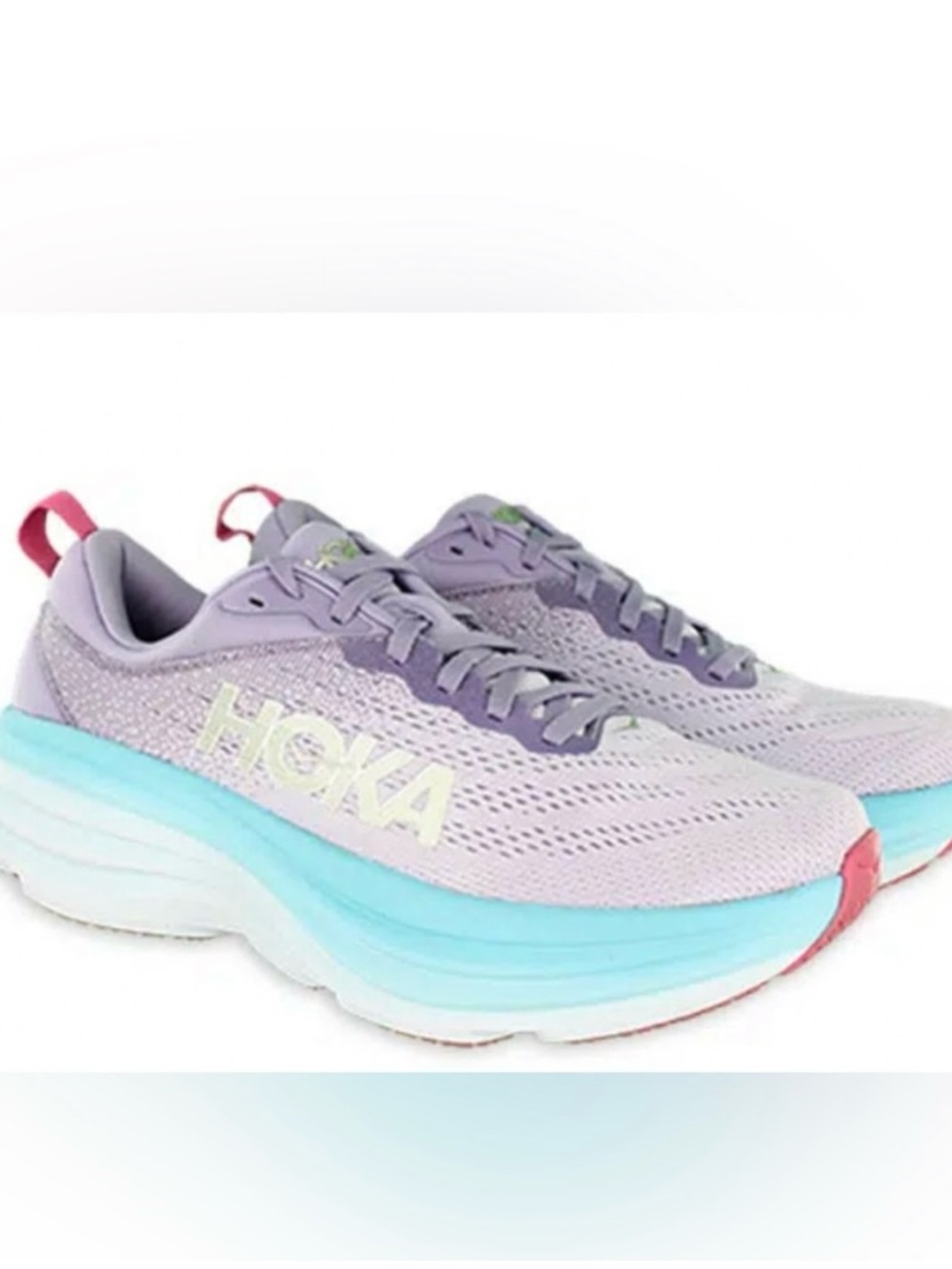 Hoka Women's Lavender Mesh Running Shoe with Blue Gradient Midsole